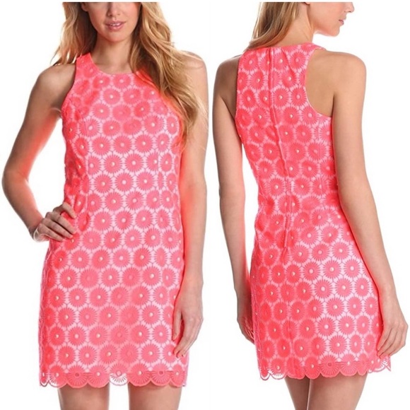 Lilly Pulitzer Pinwheel Pearl Shift Dress in Fiesta Pink - Picture 2 of 10